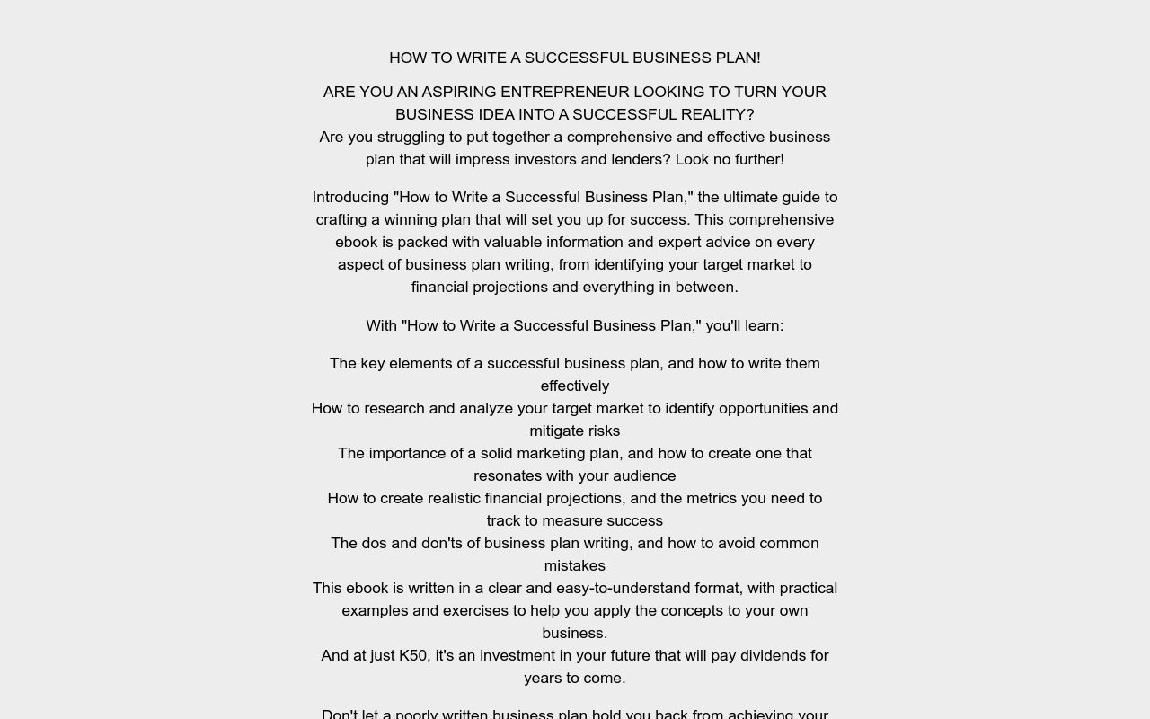 HOW TO WRITE A SUCCESSFUL BUSINESS PLAN how-to-write-a-successful-business-plan
